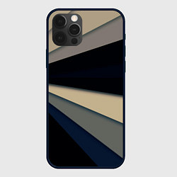 Чехол для iPhone 12 Pro Фрактальные линии - темный, цвет: 3D-черный