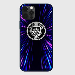 Чехол для iPhone 12 Pro Manchester City neon energy, цвет: 3D-черный