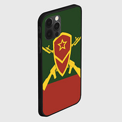 Чехол для iPhone 12 Pro Мотострелковые войска: герб со щитом, цвет: 3D-черный — фото 2