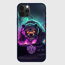 Чехол для iPhone 12 Pro Атакующий русский медведь, цвет: 3D-черный