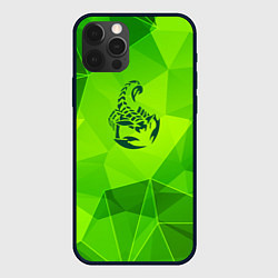 Чехол для iPhone 12 Pro Scorpions green poly, цвет: 3D-черный