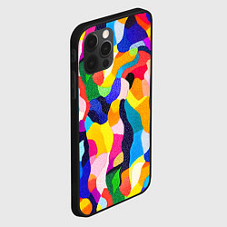 Чехол для iPhone 12 Pro Лоскутная абстракция, цвет: 3D-черный — фото 2