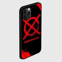 Чехол для iPhone 12 Pro CreepyPasta - red gradient, цвет: 3D-черный — фото 2