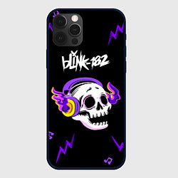 Чехол для iPhone 12 Pro Blink 182 неоновый череп, цвет: 3D-черный