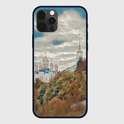 Чехол для iPhone 12 Pro Храм на горе, цвет: 3D-черный
