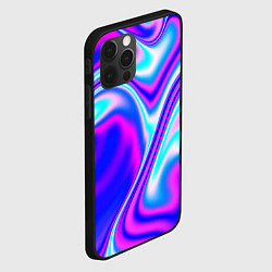 Чехол для iPhone 12 Pro Жидкие неоновые волны краски, цвет: 3D-черный — фото 2