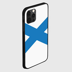 Чехол для iPhone 12 Pro Военно-морской флот: Андреевский флаг, цвет: 3D-черный — фото 2