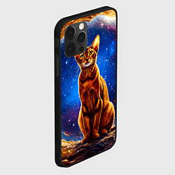 Чехол для iPhone 12 Pro Абиссинская кошка в космосе, цвет: 3D-черный — фото 2