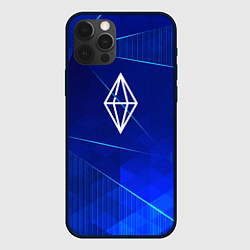 Чехол для iPhone 12 Pro The Sims blue poly, цвет: 3D-черный