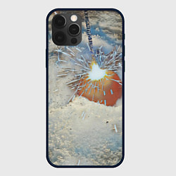 Чехол для iPhone 12 Pro Искрящийся мандарин на снегу, цвет: 3D-черный