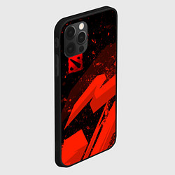 Чехол для iPhone 12 Pro Dota 2 - красные брызги, цвет: 3D-черный — фото 2