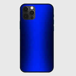 Чехол для iPhone 12 Pro Чёрно-синий градиент по центру, цвет: 3D-черный