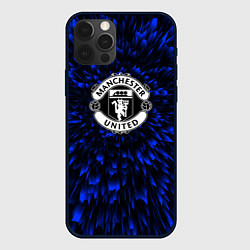 Чехол для iPhone 12 Pro Manchester United blue energy, цвет: 3D-черный