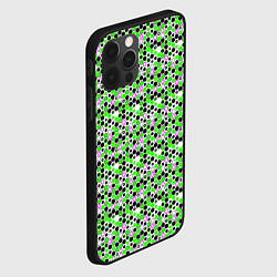 Чехол для iPhone 12 Pro Киберпанк шестиугольники зелёные, цвет: 3D-черный — фото 2