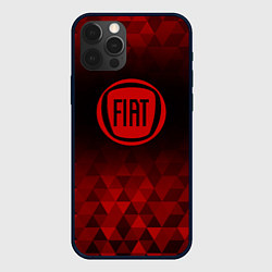Чехол для iPhone 12 Pro Fiat red poly, цвет: 3D-черный