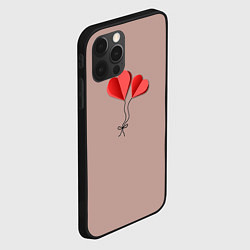 Чехол для iPhone 12 Pro Бумажные сердечки, цвет: 3D-черный — фото 2
