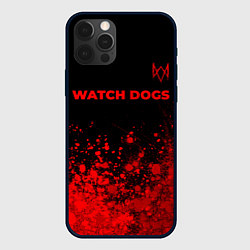 Чехол для iPhone 12 Pro Watch Dogs - red gradient посередине, цвет: 3D-черный