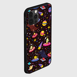 Чехол для iPhone 12 Pro Мультяшные космические обитатели, цвет: 3D-черный — фото 2