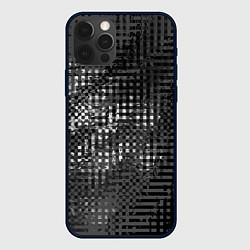 Чехол для iPhone 12 Pro Тёмный чёрно-серый абстарктный, цвет: 3D-черный