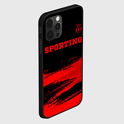 Чехол для iPhone 12 Pro Sporting - red gradient посередине, цвет: 3D-черный — фото 2