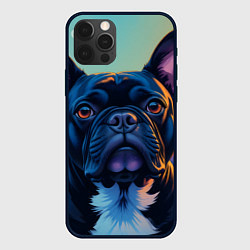 Чехол для iPhone 12 Pro Вечер и бульдог, цвет: 3D-черный