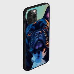 Чехол для iPhone 12 Pro Вечер и бульдог, цвет: 3D-черный — фото 2