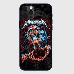 Чехол для iPhone 12 Pro Metallica - electric skeleton, цвет: 3D-черный