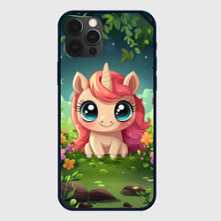 Чехол для iPhone 12 Pro Рыжая единорожка, цвет: 3D-черный