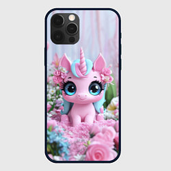Чехол для iPhone 12 Pro Милая маленькая единорожка, цвет: 3D-черный