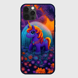 Чехол для iPhone 12 Pro Сказочный единорог, цвет: 3D-черный