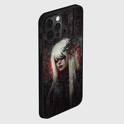 Чехол для iPhone 12 Pro Беловолосая девушка-киборг, цвет: 3D-черный — фото 2