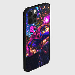 Чехол для iPhone 12 Pro Человек-паук и фиолетовый свет, цвет: 3D-черный — фото 2