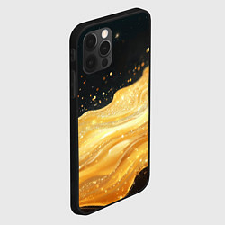Чехол для iPhone 12 Pro Золотистая материя на черном фоне, цвет: 3D-черный — фото 2