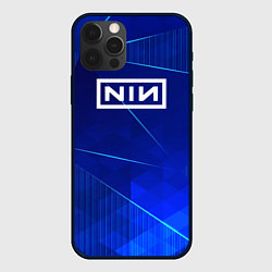 Чехол для iPhone 12 Pro Nine Inch Nails blue poly, цвет: 3D-черный