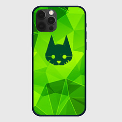 Чехол для iPhone 12 Pro Stray green poly, цвет: 3D-черный