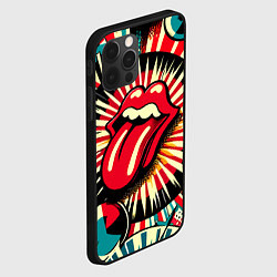 Чехол для iPhone 12 Pro Logo of the Rolling Stones - pop art, цвет: 3D-черный — фото 2