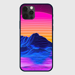 Чехол для iPhone 12 Pro Неоновый закат, цвет: 3D-черный