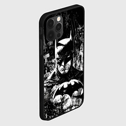 Чехол для iPhone 12 Pro Бэтмен черно-белый стиль, цвет: 3D-черный — фото 2