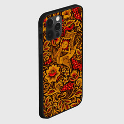 Чехол для iPhone 12 Pro Летучий корабль в стиле хохломской росписи, цвет: 3D-черный — фото 2