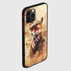 Чехол для iPhone 12 Pro Винтажный лис на осеннем фоне, цвет: 3D-черный — фото 2