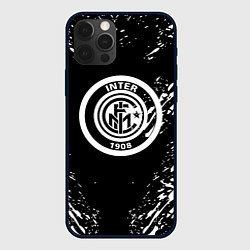 Чехол для iPhone 12 Pro Inter белые штрихи красок, цвет: 3D-черный