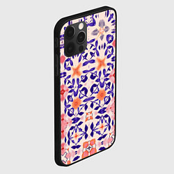 Чехол для iPhone 12 Pro Цветочная метаморфоза фиолетово-розовая, цвет: 3D-черный — фото 2
