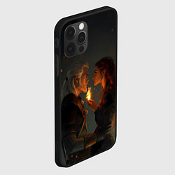 Чехол для iPhone 12 Pro Ведьмак и огненная Трисс, цвет: 3D-черный — фото 2