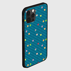 Чехол для iPhone 12 Pro Синяя мозаика с цветными акцентами, цвет: 3D-черный — фото 2