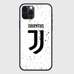 Чехол iPhone 12 Pro Juventus черные краски всплеск