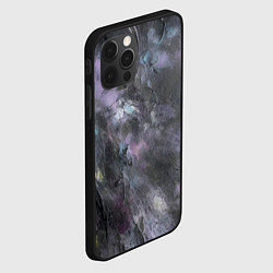 Чехол для iPhone 12 Pro Абстракция - dark blue oil painting, цвет: 3D-черный — фото 2