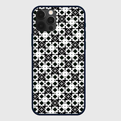 Чехол для iPhone 12 Pro Узор геометрический из ромбов, цвет: 3D-черный