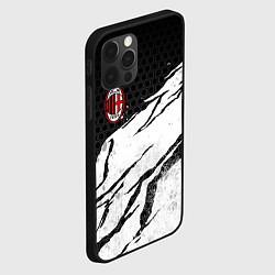 Чехол для iPhone 12 Pro ФК Милан - белый затёртый, цвет: 3D-черный — фото 2