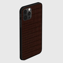 Чехол для iPhone 12 Pro Красно-коричневый однотонная текстура с полосами, цвет: 3D-черный — фото 2
