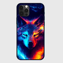 Чехол для iPhone 12 Pro Волк льда и пламени, цвет: 3D-черный